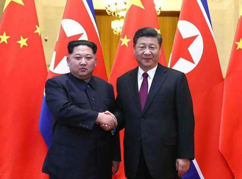 金正恩和習近平。 圖:翻攝金正恩臉書