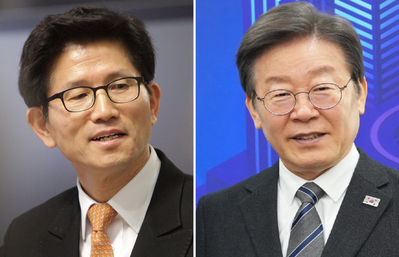 6月3日韓國總統大選，執政黨的金文洙（左）與在野黨領袖李在明（右）是最可能的人選   圖：取自維基百科　新頭殼合成